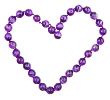 amethyst heart isolated