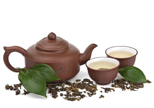 green tea isolated 