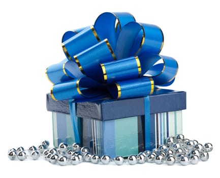 blue gift box isolted