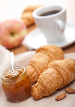 croissant with jam for breakfast