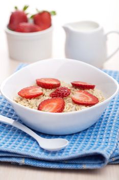 porridge with fresh strawberry