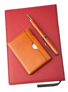 organizer and pen isolated