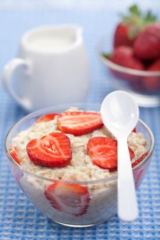 porridge with fresh strawberry