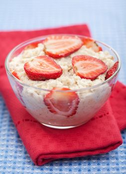 porridge with fresh strawberry 