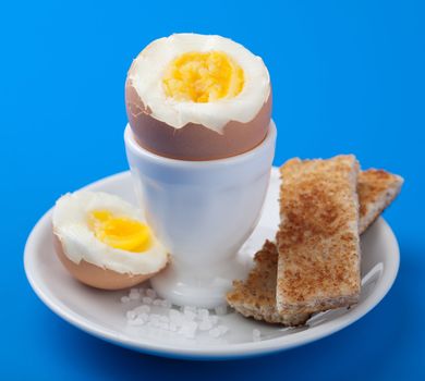 boiled egg in egg cup 