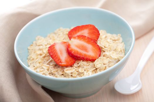 porridge with fresh strawberry