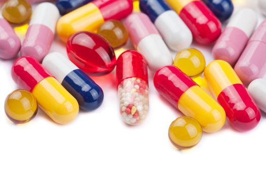 colorful pills isolated 