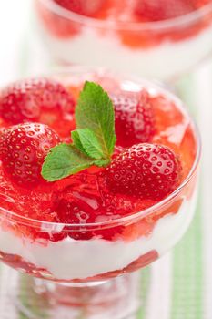 dessert with fresh strawberries