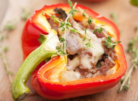 stuffed paprika with meat and vegetables 