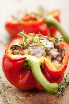 stuffed paprika with meat and vegetable