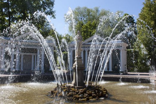 Fountain Eve in park Peterhof. Saint-Petersburg, Russia