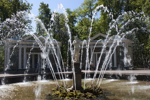 Fountain Adam in park Peterhof. Saint-Petersburg, Russia