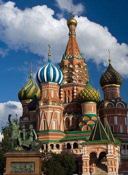 St. Basil Cathedral and Pozharsky And Minin Monument, Moscow, Red Square