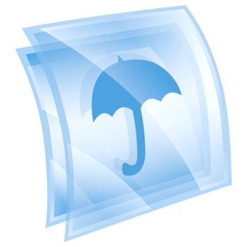 Umbrella icon blue, isolated on white background