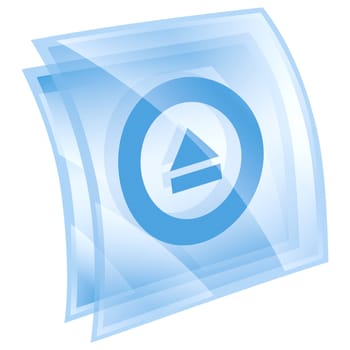 Eject icon blue, isolated on white background.