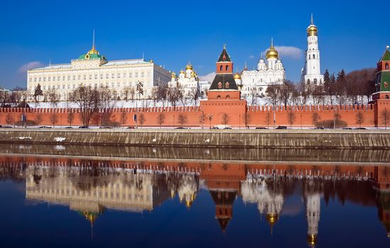 Famous Moscow Kremlin in winter, Russia