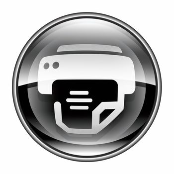 printer icon black, isolated on white background.