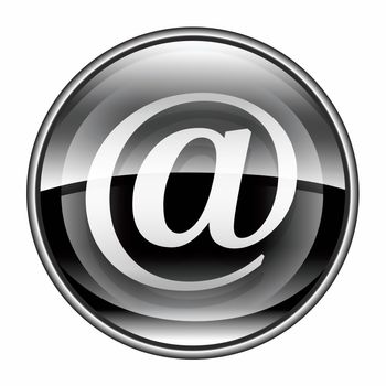 email symbol black, isolated on white background