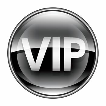 VIP icon black, isolated on white background.