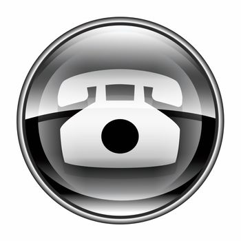 phone icon black, isolated on white background.