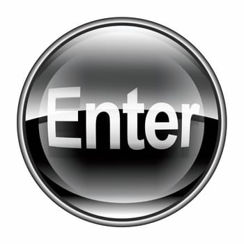 Enter icon black, isolated on white background