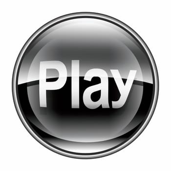 Play icon black, isolated on white background