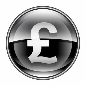 Pound icon black, isolated on white background