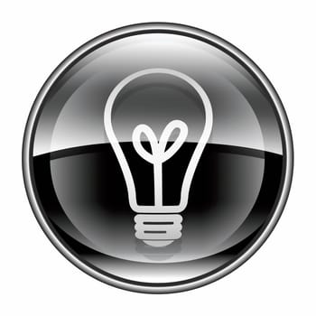 Light Bulb Icon black, isolated on white background
