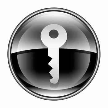 Key icon black, isolated on white background