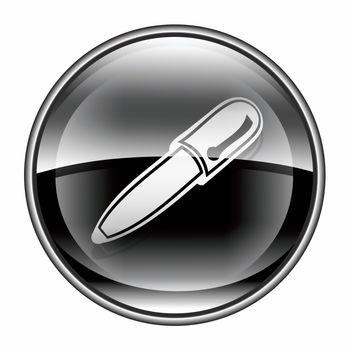 pen icon black, isolated on white background.