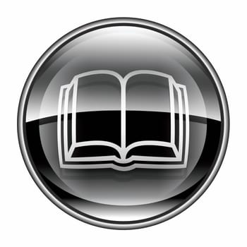 book icon black, isolated on white background.