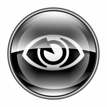 eye icon black, isolated on white background.