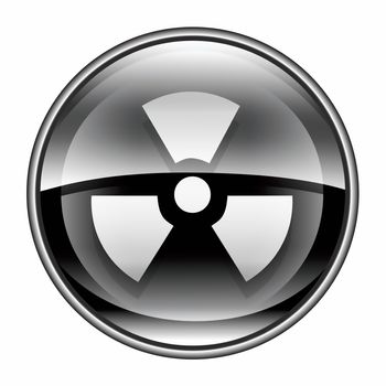 Radioactive icon black, isolated on white background.
