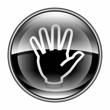 hand icon black, isolated on white background. 