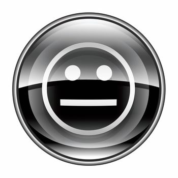 Smiley Face black, isolated on white background. 