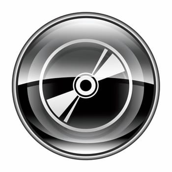 Compact Disc icon black, isolated on white background