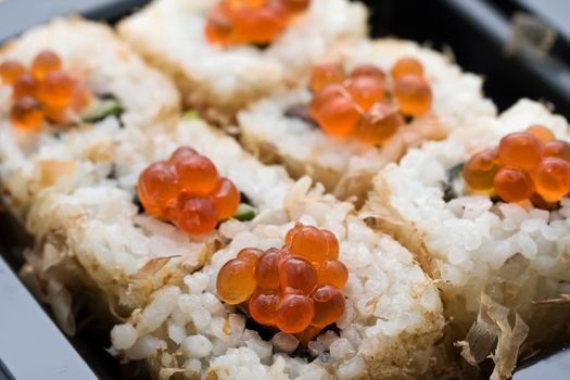 Traditional Japanese food Sushi, close-up