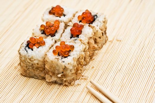 Traditional Japanese food Sushi, close-up