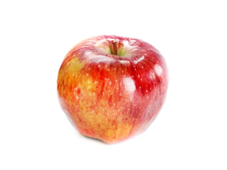 Ripe red apple fruit Isolated on a white background.