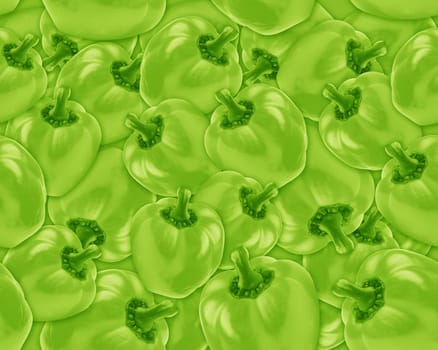 Seamless Background of Fresh Green bell pepper