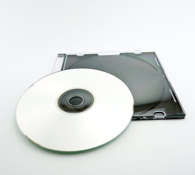 The cd-disk and box  isolated on a white background