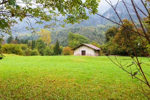 Typical stone building in South Tyrol, Italy