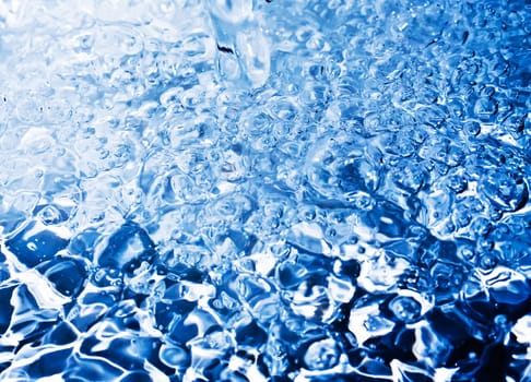 Clear water drops and bubbles