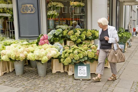 Street flower shop in Copenhagen, Denmark