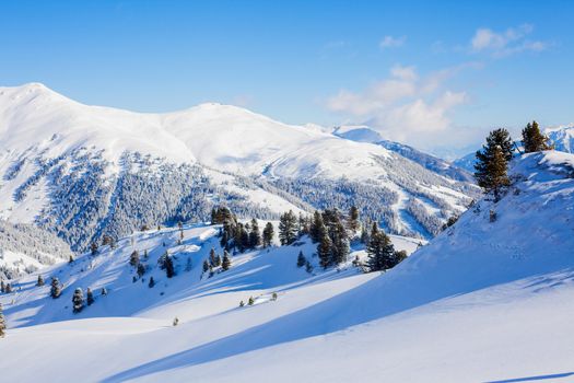 The Alpine skiing resort in Austria Zillertal