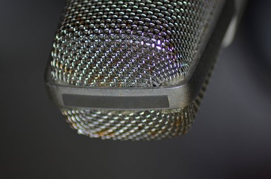 Closeup of an old microphone from the 50s