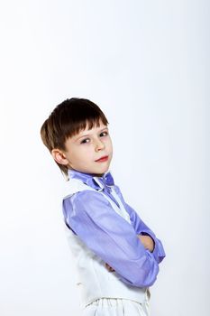 Portrait of a little boy dressed for a celebration