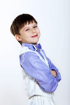 Portrait of a little boy dressed for a celebration