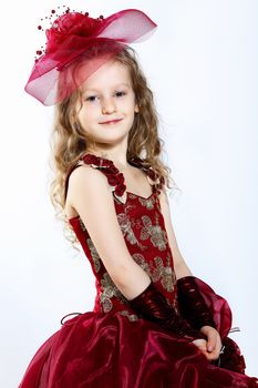 Portrait of a little girl in beautiful dress