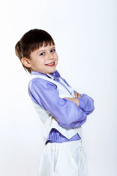 Portrait of a little boy dressed for a celebration